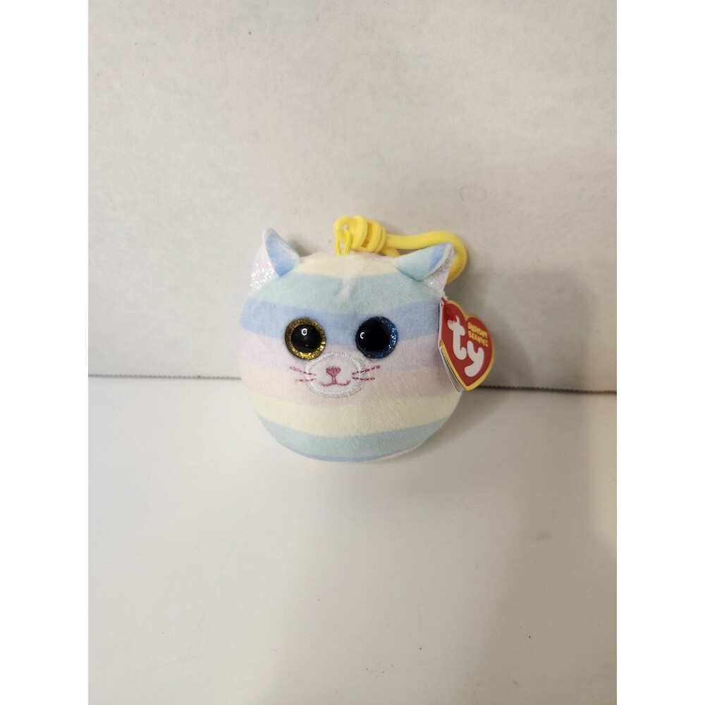 TY Mini Beanie Squishies (Squish-A-Boos) Plush - HEATHER the Cat (3 inch) -MWMTs
